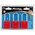 MAS-410TRIRED                  KEYED-ALIKE SET OF 3 410KARED PADLOCKS CARDE